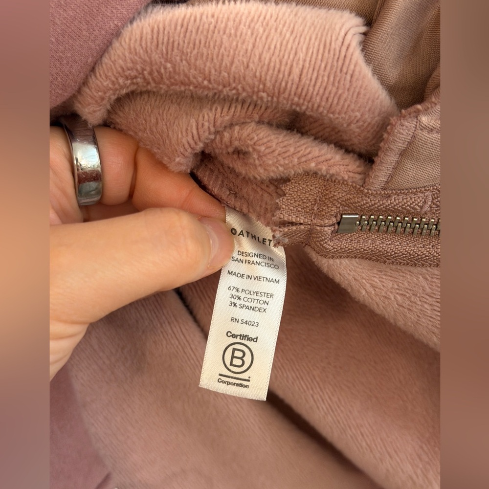 Athleta ‘Cozy Karma’ Side Zip Funnel Neck Plush Interior Sweatshirt - Women’s S - Picture 7 of 7